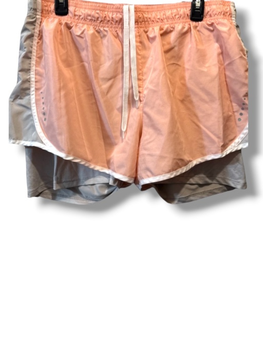 NYL Sport Women’s Baby Pink & Grey Athletic Drawstring Shorts NWOT
